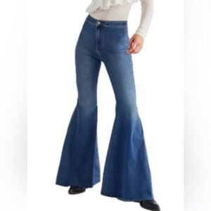 Free People Just Float on Flare Jeans Size 25 Bellbottom Festival Boho Hippie